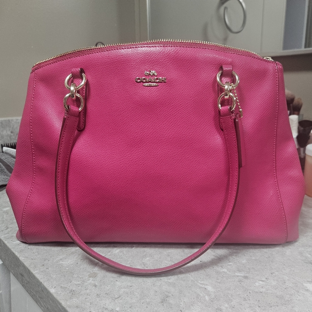 Coach Pink Leather Tote Bag